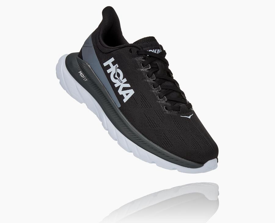 Hoka Mach 4 - Women's Running Shoes - Black/White - UK 368GMHBYL